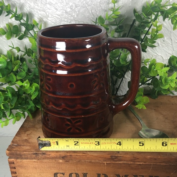 Hull Marcrest VTG 18oz Daisy Dot Stonewear Mug Coffee Tea Beer Drinkware - Picture 14 of 16